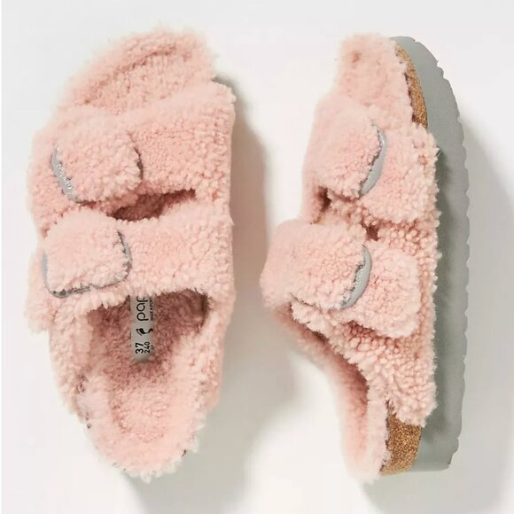 NIB Papillio by Birkenstock Womens Arizona Big Buckle Shearling Sandals Sz 6789 - Picture 5 of 6